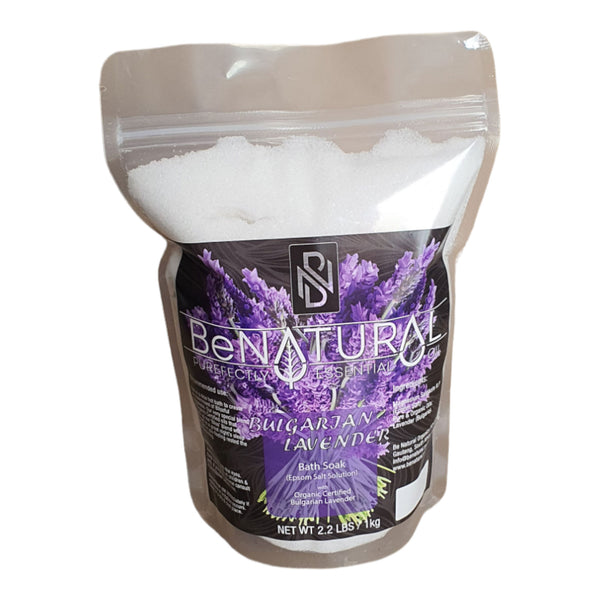 Be Natural Pure Epsom Salt - Bath Soak With Organic Bulgarian Lavender Essential Oil