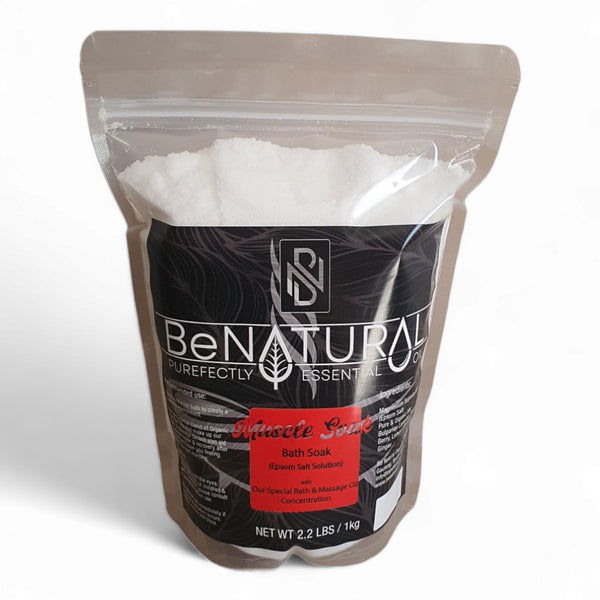 Be Natural Pure Epsom Salt - Muscle Soak For Muscle Repair And Relaxation Made With Organic Essential Oils