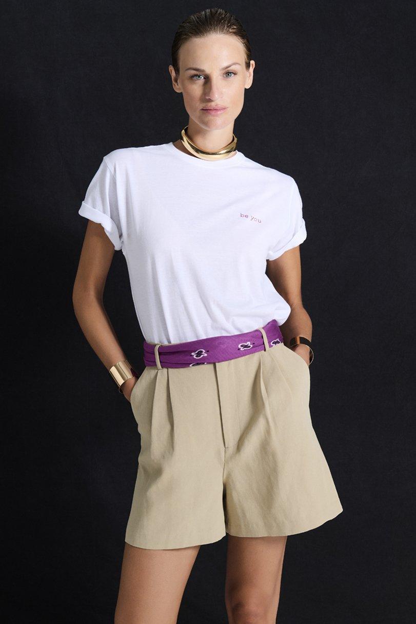 be you by geraldine alasio CLASSIC "BE EXPLOSIVE" TSHIRT bouganville embroidery