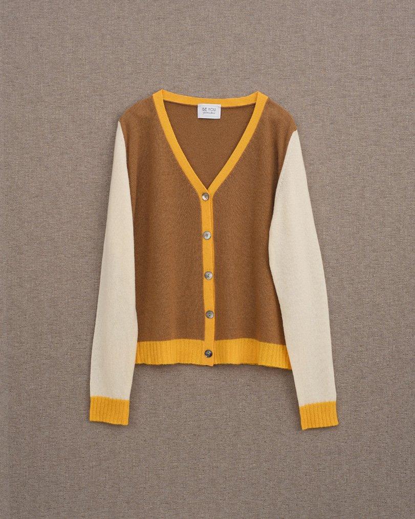 be you by geraldine alasio COLOR BLOCK "BE MY ANGEL" CARDIGAN colonial/butter/mango