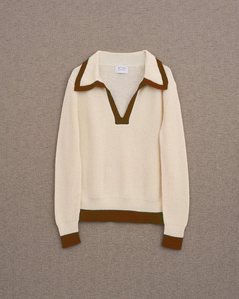 be you by geraldine alasio CONTRAST DETAILS "BE A POEM" POLO NECK butter/colonial