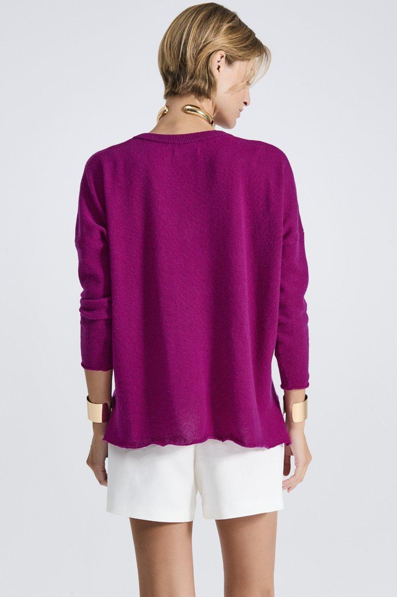 Be You By Geraldine Alasio SOLID NUVOLA "BE DEEP" V-NECK Bouganville