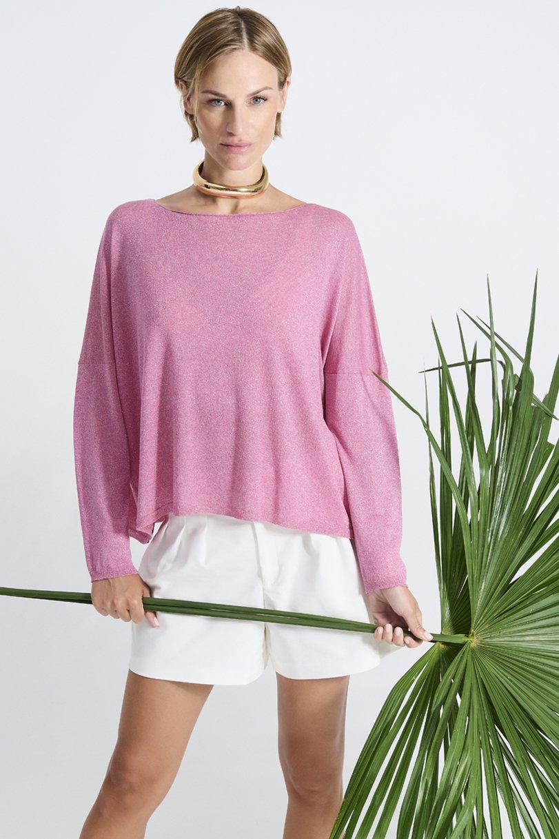 Be You By Geraldine Alasio SOLID SPARKLING "BE MY HOPE" BOATNECK Blu