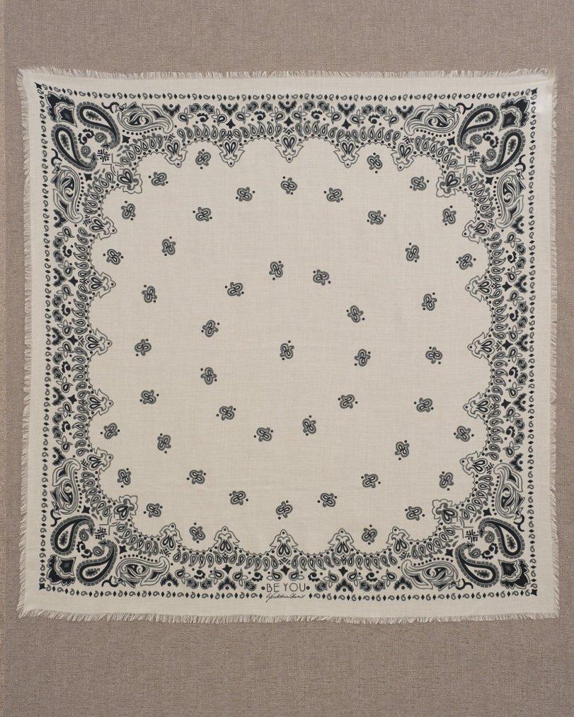 be you by geraldine alasio SQUARED "BE FRESH" BANDANA SCARF butter