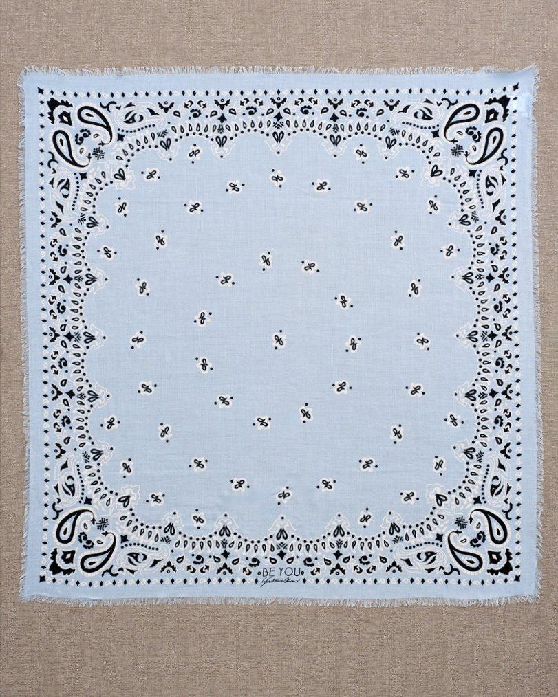 be you by geraldine alasio SQUARED "BE FRESH" BANDANA SCARF ice