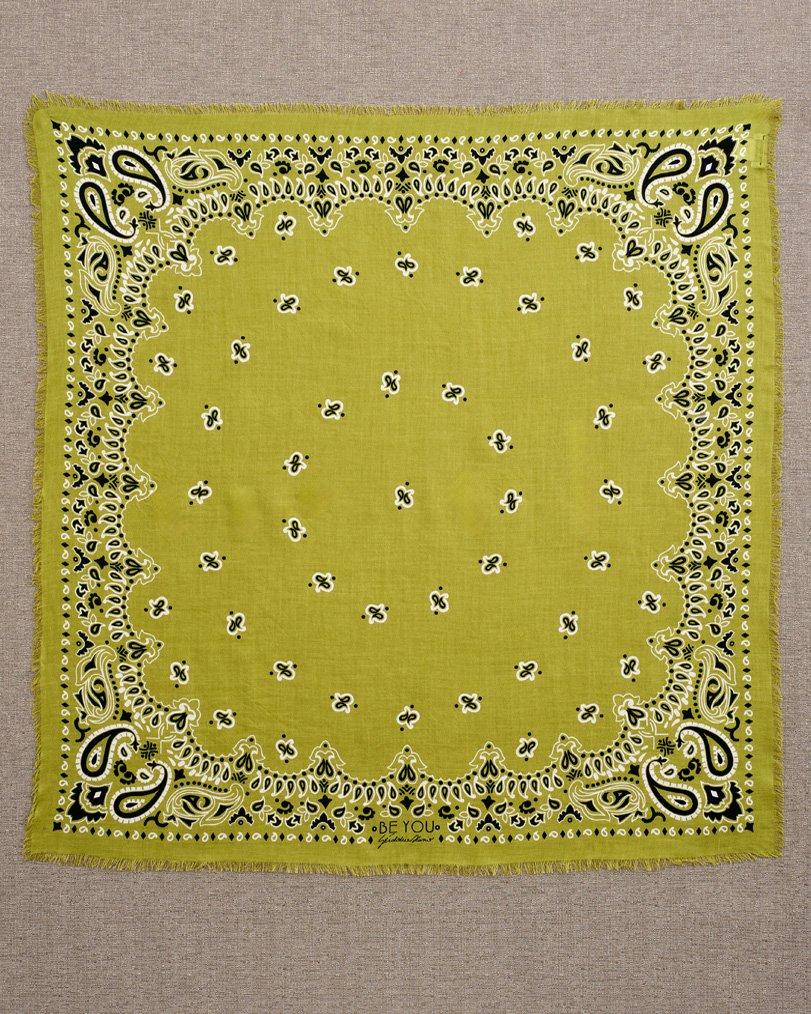 be you by geraldine alasio SQUARED "BE FRESH" BANDANA SCARF pistacho