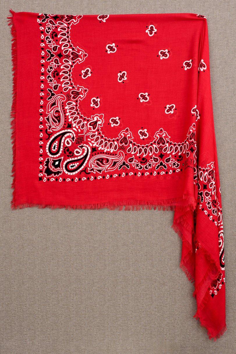 be you by geraldine alasio SQUARED "DON'T BE JEALOUS" BANDANA SCARF scarlet