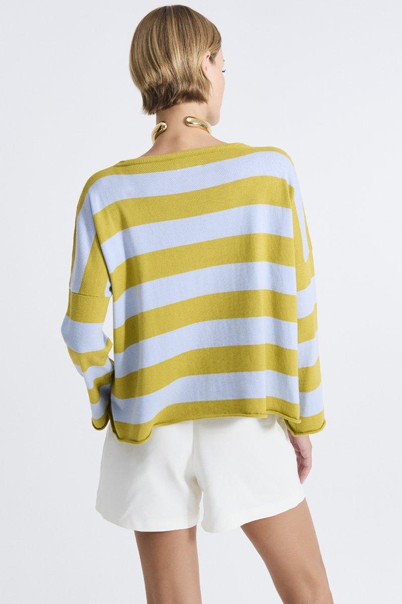 Be You By Geraldine Alasio STRIPED "BE ART" BOATNECK Pistacho-ice