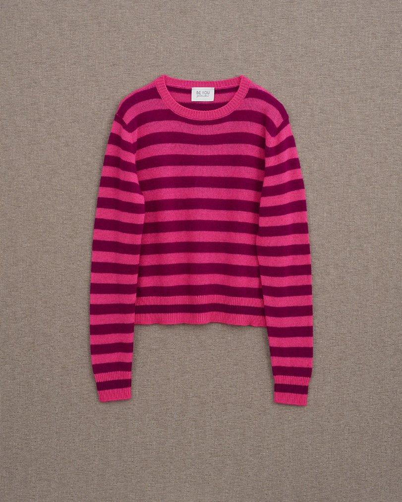 be you by geraldine alasio STRIPED "BE SPRING" ROUNDNECK azalea/bouganville be you by geraldine alasio STRIPED "BE SPRING" ROUNDNECK azalea/bouganville