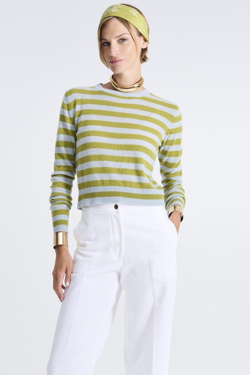 be you by geraldine alasio STRIPED "BE SPRING" ROUNDNECK ice/pistacho be you by geraldine alasio STRIPED "BE SPRING" ROUNDNECK ice/pistacho