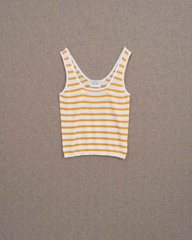 be you by geraldine alasio STRIPPED "BE MODERN" TANK TOP white/mango