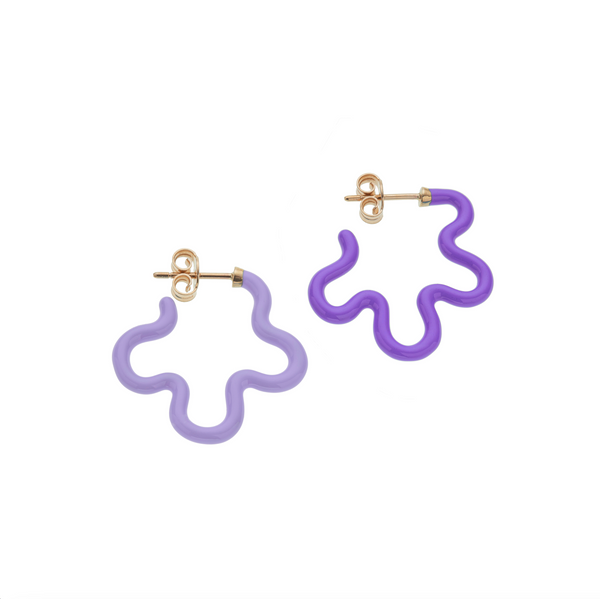 bea bongiasca 2 TONE FLOWER EARRINGS ~ IN LAVENDER AND PURPLE