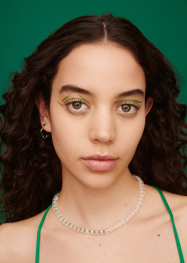 Bea Bongiasca B MINI GOLD AND EMERALD GREEN EARRINGS