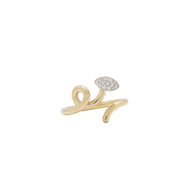 bea bongiasca BABY VINE RING WITH DIAMOND PAVÉ ~ IN MARQUISE SHAPE