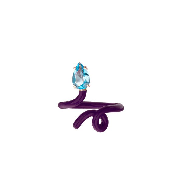 Bea Bongiasca BABY VINE TENDRIL RING ~ IN DEEP PURPLE