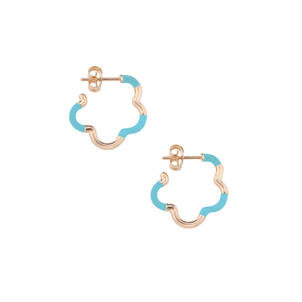 bea bongiasca B MINI GOLD AND BABY BLUE EARRINGS