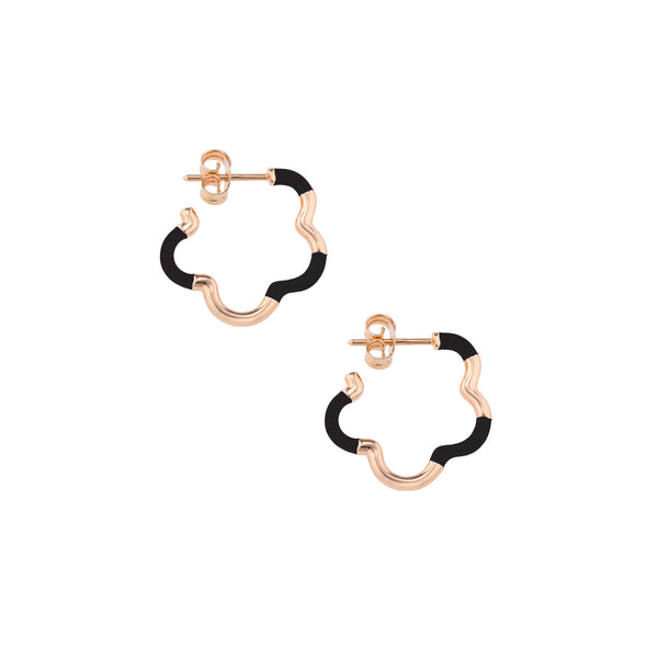 bea bongiasca B MINI GOLD AND BLACK EARRINGS