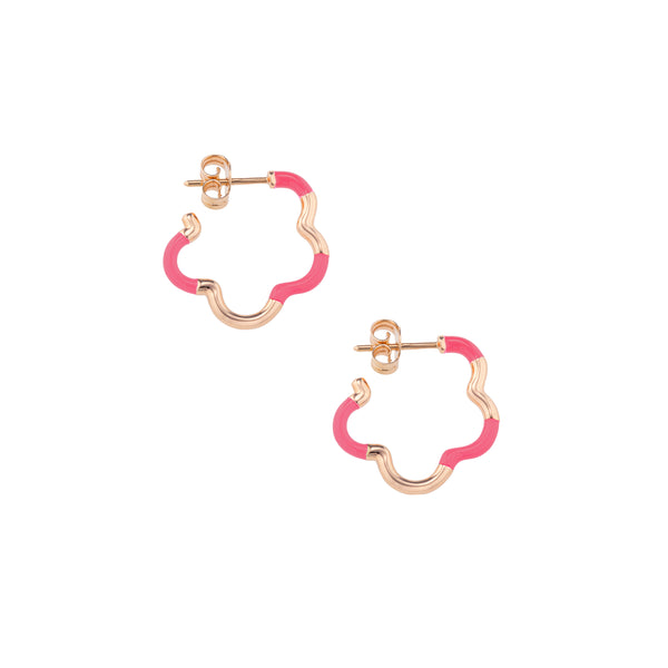 bea bongiasca B MINI GOLD AND HOT PINK EARRINGS