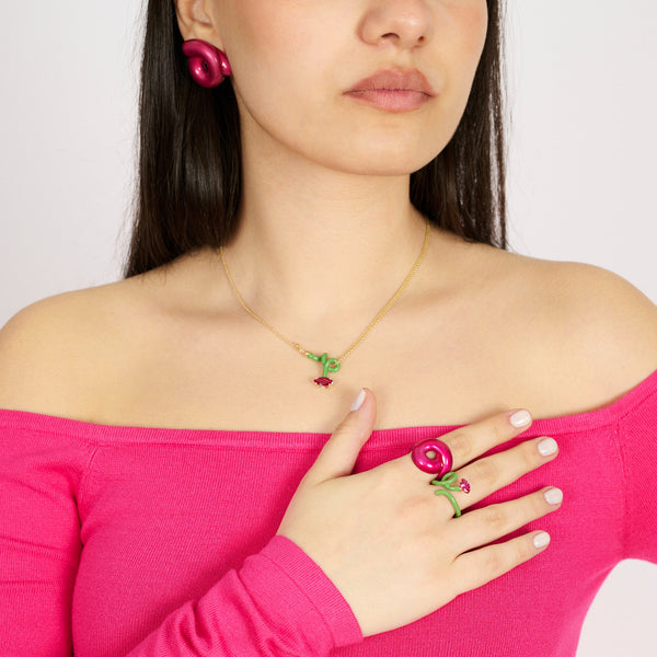 Bea Bongiasca BABY VINE CURL NECKLACE ~ IN GREEN