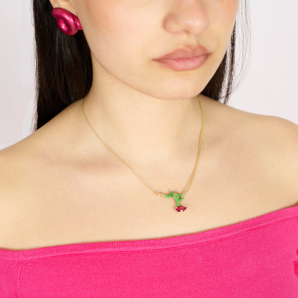 Bea Bongiasca BABY VINE CURL NECKLACE ~ IN GREEN