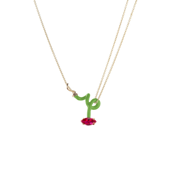 bea bongiasca BABY VINE CURL NECKLACE ~ IN GREEN