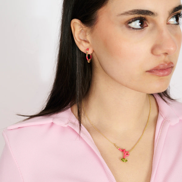 Bea Bongiasca BABY VINE CURL NECKLACE ~ IN HOT PINK