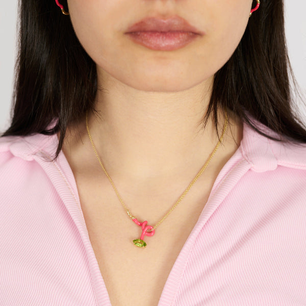 Bea Bongiasca BABY VINE CURL NECKLACE ~ IN HOT PINK