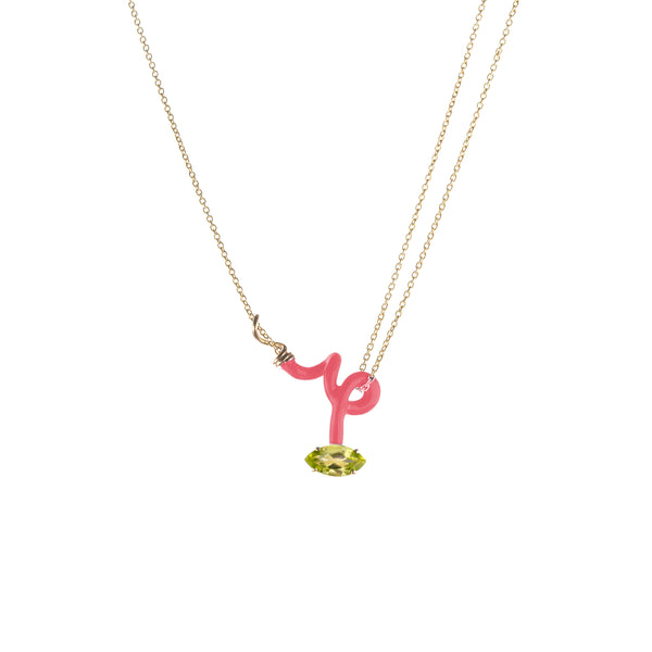 bea bongiasca BABY VINE CURL NECKLACE ~ IN HOT PINK