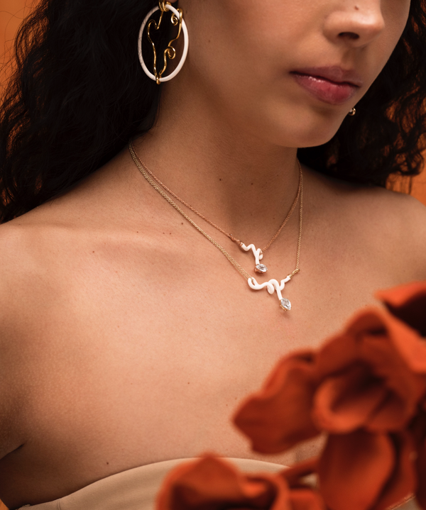 Bea Bongiasca BABY VINE CURL NECKLACE ~ IN WHITE