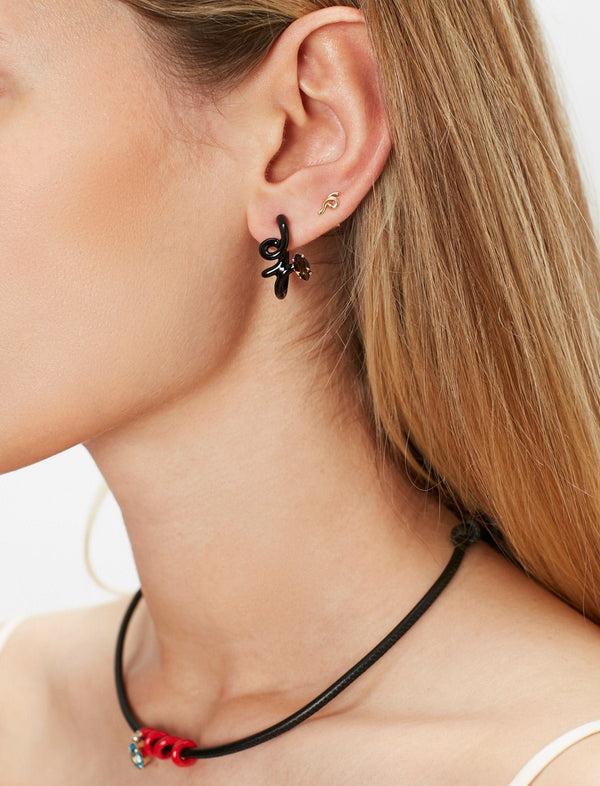 Bea Bongiasca BABY VINE EARRINGS ~ IN BLACK