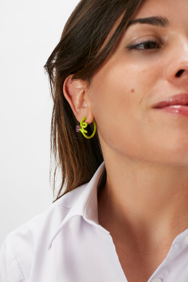 Bea Bongiasca BABY VINE EARRINGS ~ IN LIME GREEN