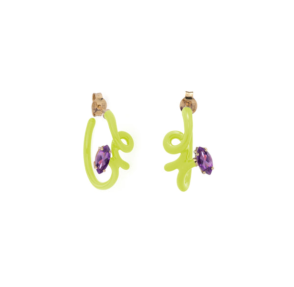 bea bongiasca BABY VINE EARRINGS ~ IN LIME GREEN