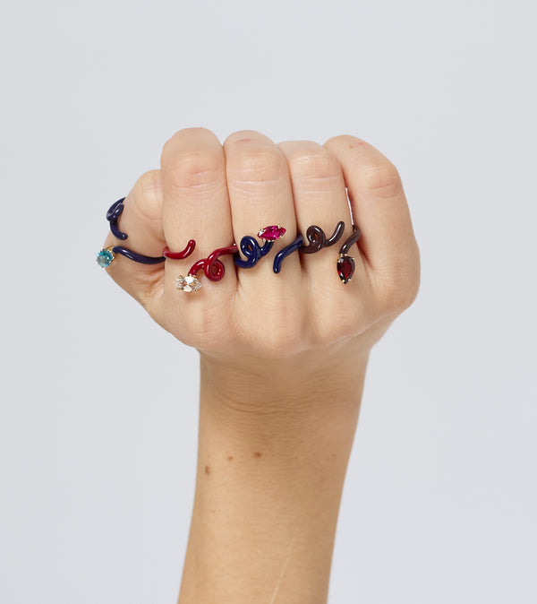Bea Bongiasca BABY VINE RING ~ IN BURGUNDY