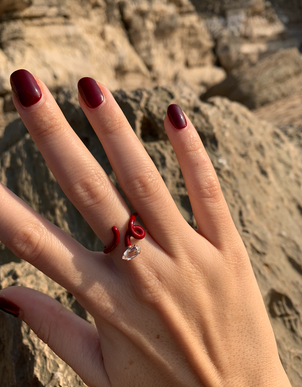 Bea Bongiasca BABY VINE RING ~ IN BURGUNDY