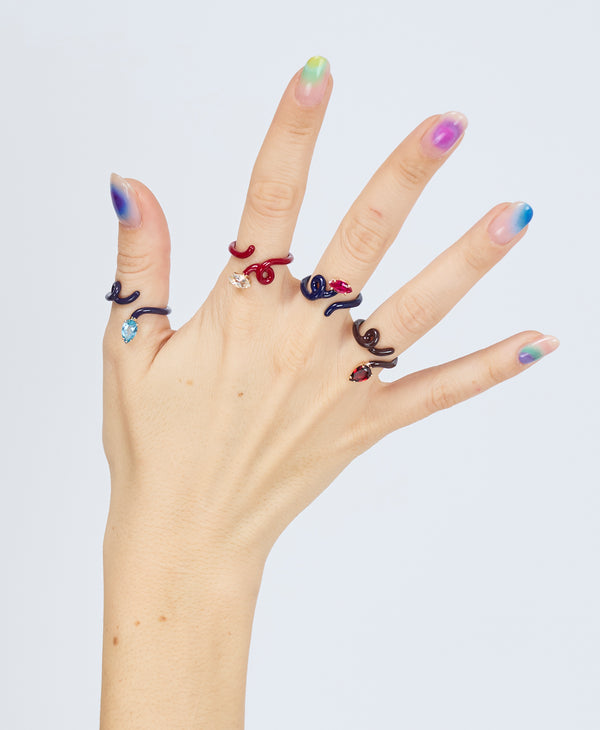 Bea Bongiasca BABY VINE RING ~ IN DARK NAVY