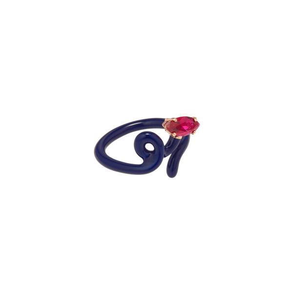 Bea Bongiasca BABY VINE RING ~ IN DARK NAVY