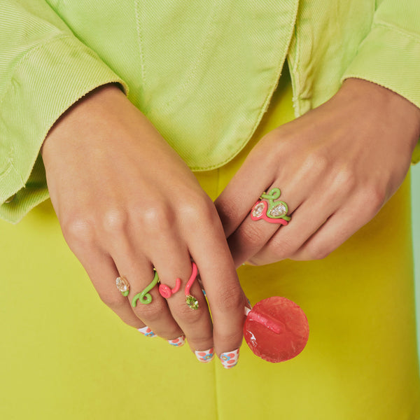 Bea Bongiasca BABY VINE RING ~ IN HOT PINK