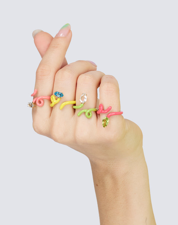 Bea Bongiasca BABY VINE RING ~ IN LIME GREEN