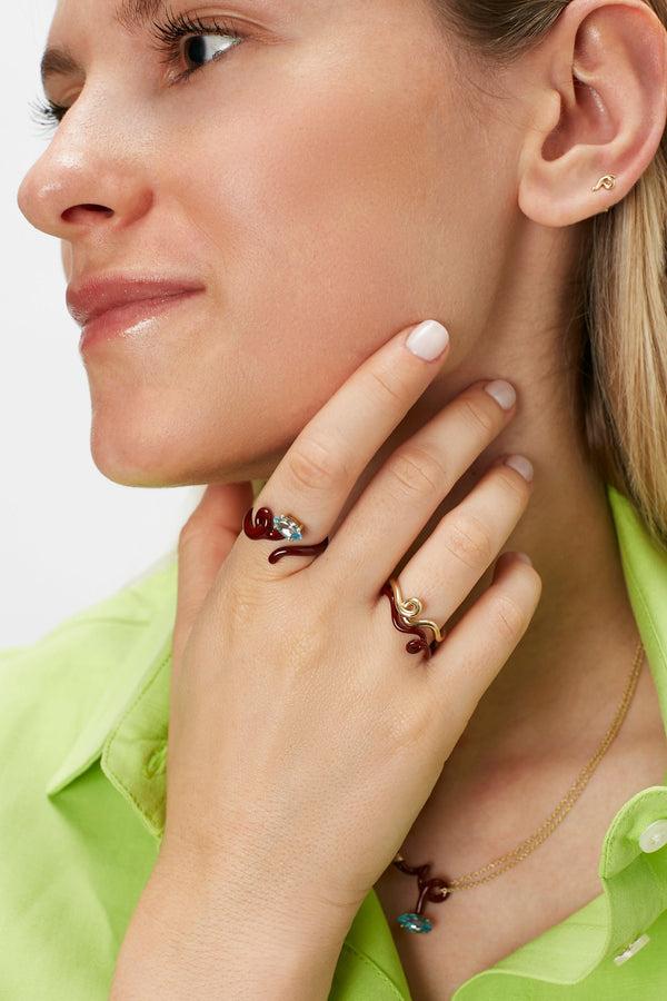 Bea Bongiasca BABY VINE RING ~ IN MATTONE