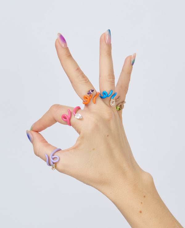 Bea Bongiasca BABY VINE RING ~ IN ORANGE