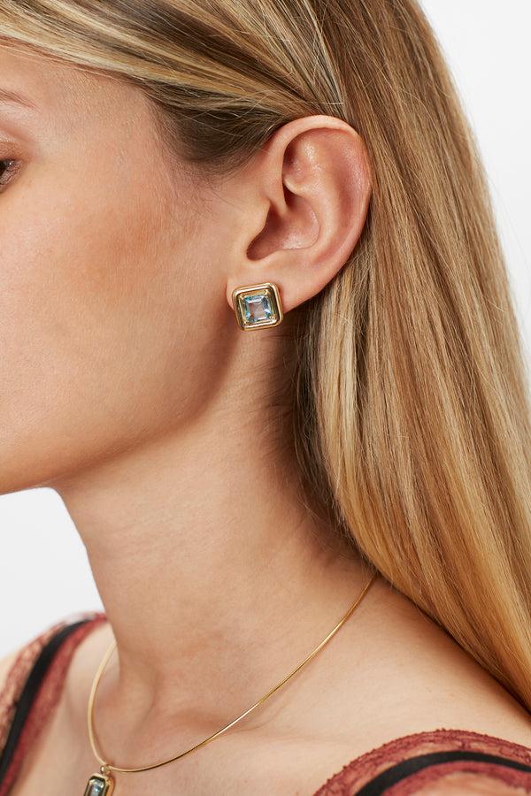 Bea Bongiasca CANDY SQUARE EARRINGS ~ WITH TOPAZ