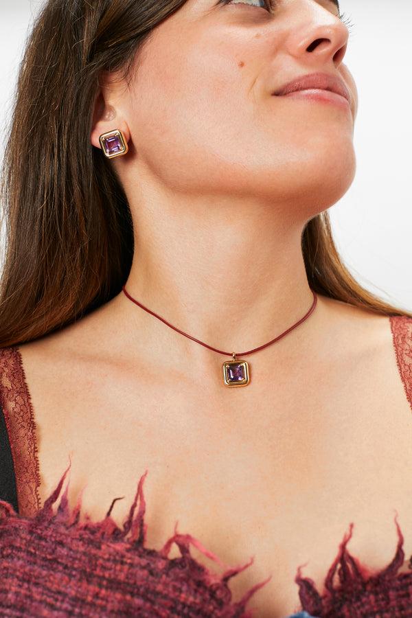 Bea Bongiasca CHOKER ~ WITH AMETHYST PENDANT