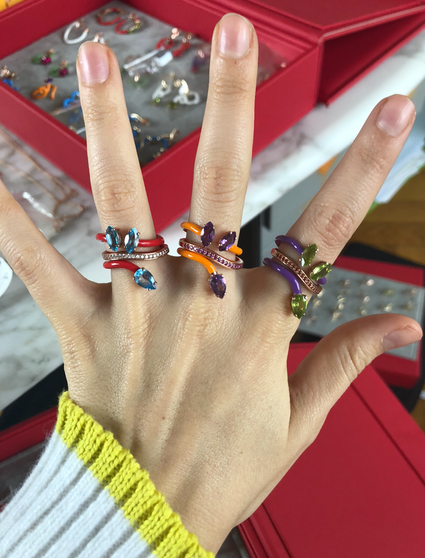 Bea Bongiasca COMPOSABLE VINE RING ~ IN ORANGE