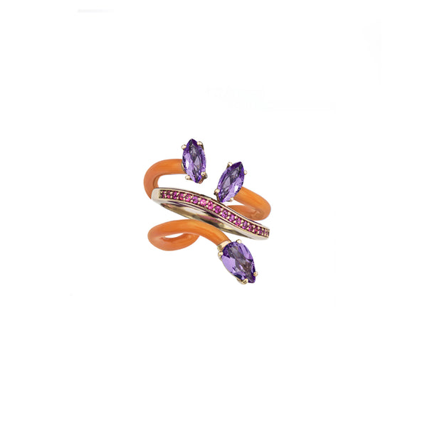 bea bongiasca COMPOSABLE VINE RING ~ IN ORANGE