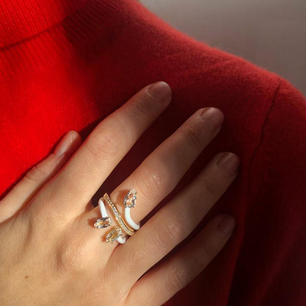 Bea Bongiasca COMPOSABLE VINE RING ~ IN WHITE