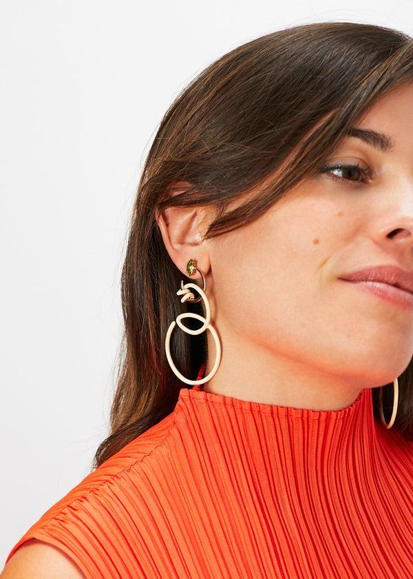 Bea Bongiasca DOUBLE CURL VINE EARRINGS ~ IN PANNA