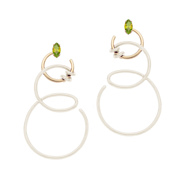 bea bongiasca DOUBLE CURL VINE EARRINGS ~ IN PANNA