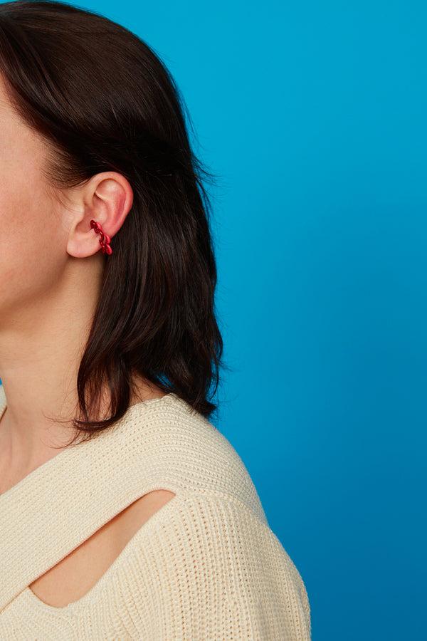 Bea Bongiasca FLOWER EAR CUFF ~ IN HOT PINK