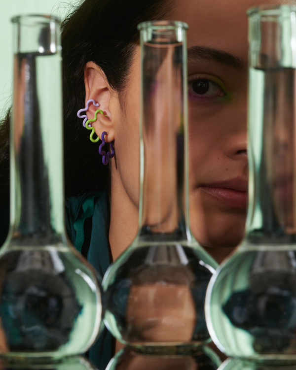 Bea Bongiasca FLOWER EAR CUFF ~ IN TEAL