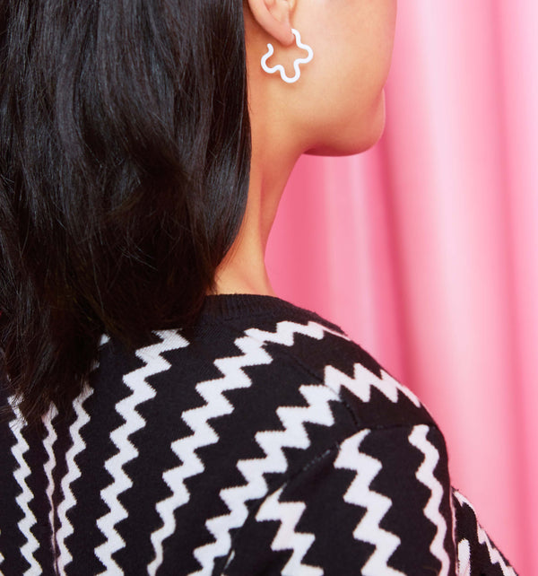 Bea Bongiasca FLOWER EARRINGS ~ IN WHITE